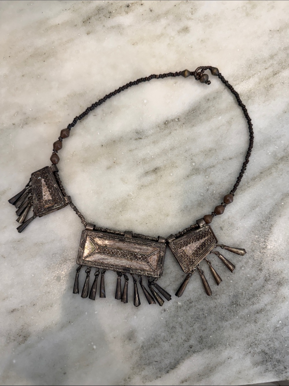 Noonday Collection Antique Brown Tribal Pendant Necklace